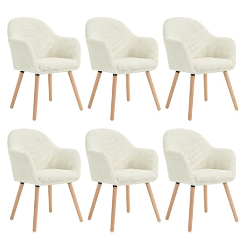 Conjunto de 6 Cadeiras de Comedor WOLTU EZS26Cm-6 (Bege - 87x42x43 cm) WOLTU - Roupa - 6 cadeiras, comedor, bege, 87x42x43 cm