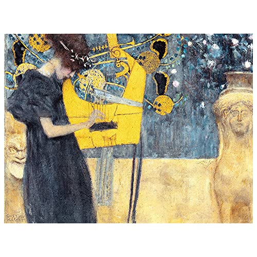 Quadro LEGENDARTE Gustav Klimt - Music I Legendarte - Materiais de arte e artesanato - quadro, legendarte, gustav klimt, music, alta qualidade, tecido