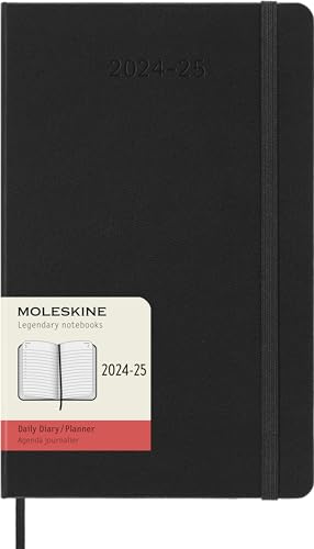 Agenda Semanal 18 Meses 2024-2025 Moleskine A5 Preto Moleskine - Calendários, organizadores e planejadores - agenda, semanal, 18 meses, moleskine a5, preto