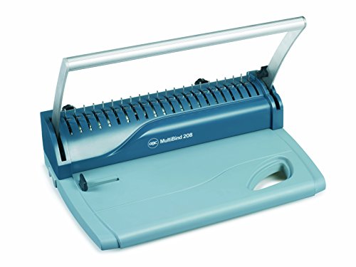 Encadernadora GBC Multibind 208 (Azul - 125 Folhas) GBC - Máquinas de encadernação - 125 folhas, 8 folhas A4, 14mm fita, arame metálico