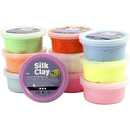 Kit de Artesanato Infantil CREATIV COMPANY 79146 Creativ - Massa de modelar e putty - 10 potes, cores diferentes, leve, não suja
