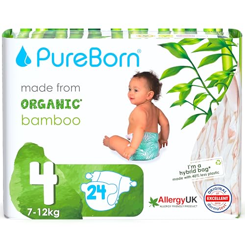Fraldas PUREBORN Bamboo Eco (Tamanho: 4 - 24 Unidades) PureBorn - Banho e corpo - bambo, eco, tamanho 4-24