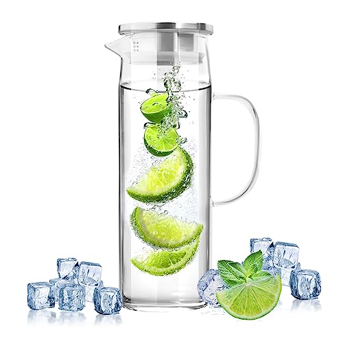 Jarro de Água CRYSTAL GLASS 1.5 L (Vidro) MXTIMWAN - Utensílios de mesa - 1.5l, vidro borosilicato, resistente ao calor, tampa de metal
