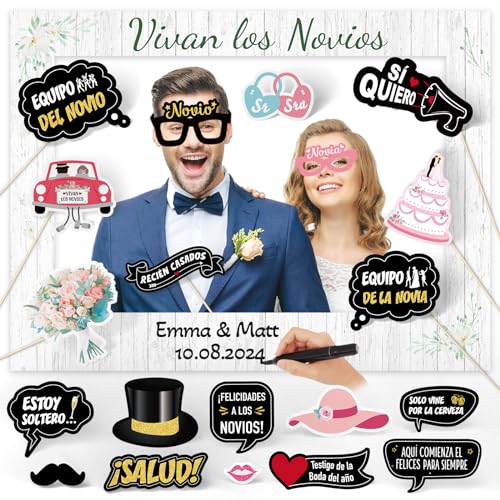 Kit de Fotografia para Casamento Betessin 21 Peças BETESSIN - Chapéus de festa - kit, fotografia, casamento, betessin, 21 peças