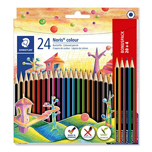 Lápis de Cor STAEDTLER 185 C24P Multicor Staedtler - Lápis - cores vivas, ponta arredondada, laváveis