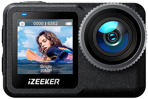 Action cam IZEEKER IA400 (4K - 20 MP - Até 2.5h de autonomia - Preto) iZEEKER - Câmeras - 4k, 20 mp, 2.5h autonomia