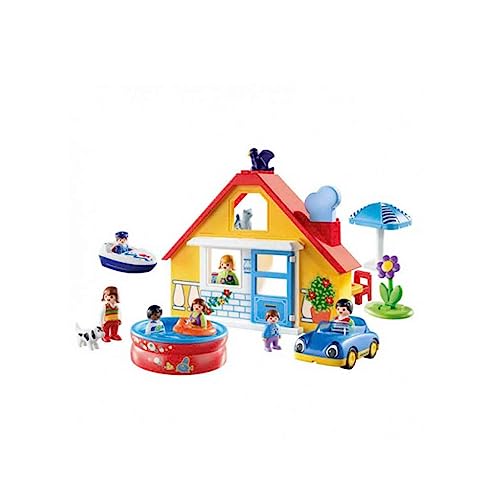 Conjunto de Brinquedos PLAYMOBIL 1 2 3 Casa de Férias PLAYMOBIL - Brinquedos - conjunto, brinquedos, playmobil, 1.2.3, casa de férias, figuras, animais