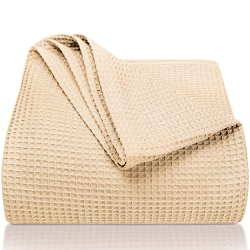 Manta LAYNENBURG para Sofá Verão 150 x 200 cm Waffle Pique 100% Algodão Bege Torrex - Roupa de cama e cama - verão, 150x200 cm, algodão, bege