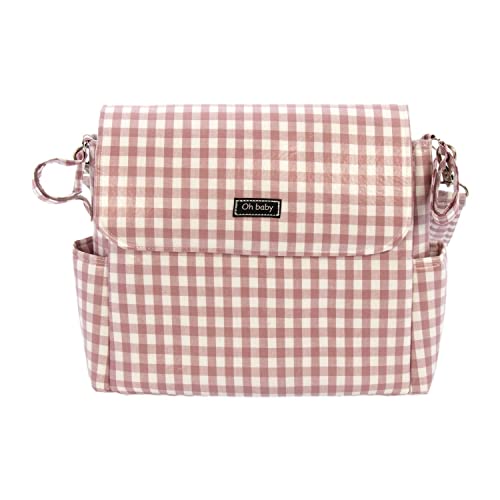 Saco de Mudança Grande 60x40cm Rosy Fuente Rosy Fuentes - Sacolas de fraldas - algodão, veludo, flores coloridas, branco