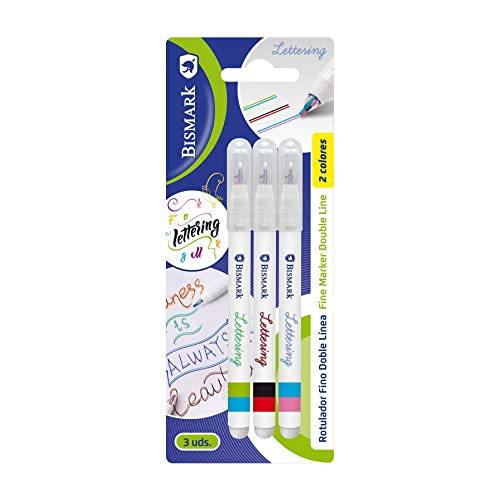 Marcador BISMARK 3 Pontas Duplas (Multicor) Poessa - Instrumentos de escrita e desenho - ponta dupla, multicor, tinta à base de água, lavável