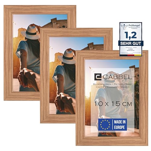 Conjunto de 3 Molduras de Madeira e Vidro Acrílico CABEL CABBEL - Porta-retratos - madeira, vidro acrílico, conjunto, 3 molduras