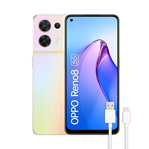 Smartphone OPPO Reno 8 5G (6.4'' - 8 GB - 256 GB - Dourado) Oppo - Telemóveis - 6.4 polegadas, 8 GB RAM, 256 GB storage, dourado