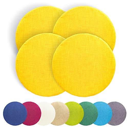 Conjunto de 4 Almofadas Amarelo TIENDA EURASIA TIENDA EURASIA - Fronhas e almofadas - almofadas, redondas, conjunto de 4, amarelo