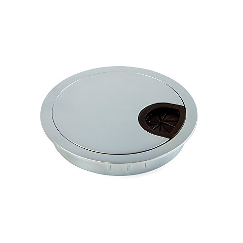 Painel de gestão de cabos para mesa em aço inoxidável EMUCA com tampa (Ø 8 cm) Emuca - Tampas e peneiras de drenagem - aço inoxidável, tampa, Ø 8 cm, preto