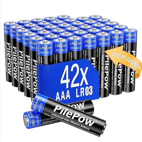 Pilhas Alcalinas AAA (42 unidades - 1.5 V) PilePow - Baterias - alcalinas, 1.5 V, 42 unidades, LR3