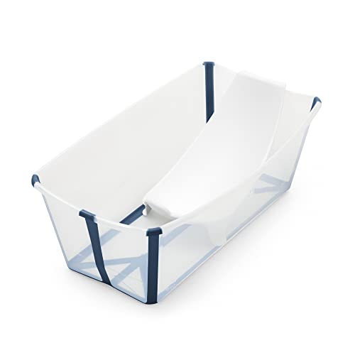 Banheira STOKKE Flexi Bath (Azul - Alumínio) Ensemble Flexi Bath transparent bleu et transat de - Móveis para bebês e crianças pequenas - azul, alumínio