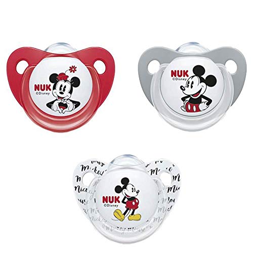 Chupeta NUK 02 Mickey Mouse Silicone (0+ meses) NUK - Cuidados com a higiene oral - silicone, 0+ meses, formato assemétrico, moldado ao peito