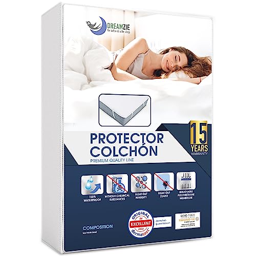 Capa de Colchão DREAMZIE Impermeável com 4 Pontas Elásticas (120x220cm) BMS International - Protetores de Colchão - impermeável, 120x220cm, 4 pontas elásticas