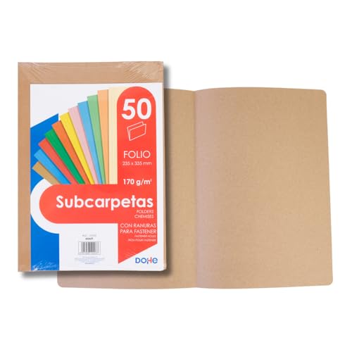 DOHE Pack Subcarpetas Folio Kraft Bege 50 Uds Dohe S.A. - Pastas e capas de relatório - subcarpetas, folha, kraft, bege