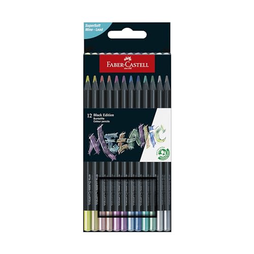Lápis Cor Faber Castell Metal Preto (12 Un) Faber-Castell - Lápis - metal, resistente, tracado triangular, 12 unidades