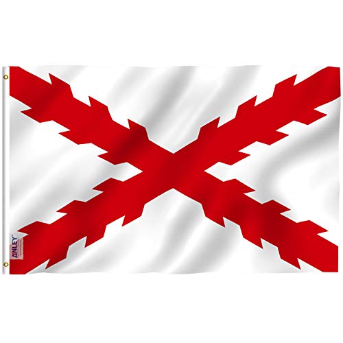 Bandeira ANLEY 3X5 PIES BANDERA DE LA CRUZ DE BORGOÑA (Branco e Azul) Anley - Sinalização - bandeira, anley, 3x5, branco, azul