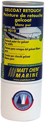 Pintura Retocada para Gelcoat 150Ml Branco Puro 9010 MATT CHEM - Tinta - gelcoat, branco, retoque, rápido, resistente UV