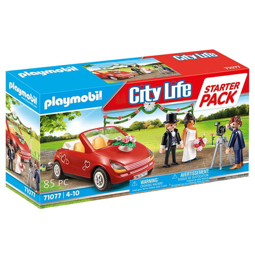 Playmobil City Life 71077 Conjunto de bonecos temáticos para crianças PLAYMOBIL - Brinquedos - brinquedos em miniatura, cenários da vida real, 3 personagens, carro descapotável