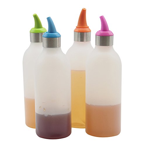 Conjunto de 4 Garrafas Lancoon Plástico Squeeze Condimentos 450 Ml Lancoon - Dispensadores de condimentos - conjunto, 4 garrafas, plástico, squeeze, condimentos, 450 ml