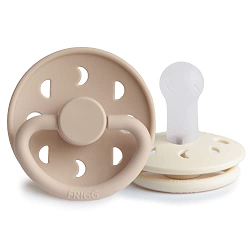 Chucha FRIGG Moon Phase Silicone 2 Pack Cream/Croissant FRIGG - Cuidados com a higiene oral - silicone, 2 pack, creme, croissant