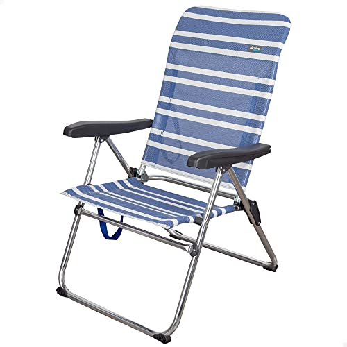 Espreguiçadeira AKTIVE BEACH (Branco - Alumínio - 61 x 63 x 93 cm) AKTIVE - Móveis de exterior - duplo fecho, 100 kg, 47 cm, alumínio