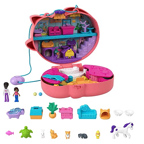 Polly Pocket Cat Shani Doll (Idade Mínima Recomendada: 4 anos) Mattel - Brinquedos - sacola, gato, figura, personagem
