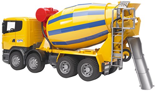 Camião de Cimento BRUDER Scania R-Series (Idade mínima recomendada: 3 anos) Bruder - Veículos de brincar - ajustável, pára-choques aberto, rampa dobrável