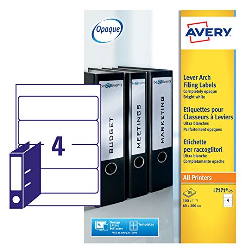 Avery Lw-9001 Etiqueta para Impressão Branco Avery - Separadores de pastas - branco, impressão