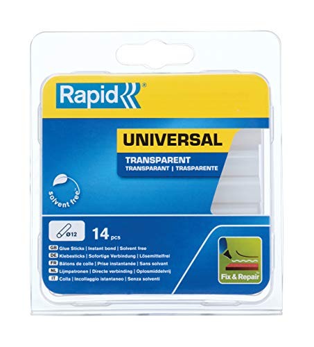 Rapid Glue Stick Standard Batons 12Mm Transparente Rapid - Adesivos e ímãs para artesanato - cola de secagem rápida, 12mm, transparente