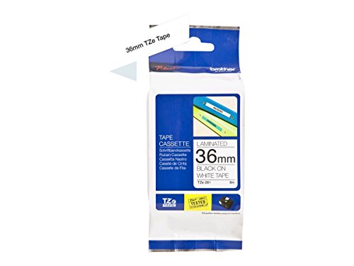 Cassete de Fita de Etiquetar BROTHER TZe-261 Preto sobre branco Brother - Fitas de etiquetas e recargas - preto, branco, 8m, 36x1mm