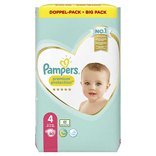 Fraldas PAMPERS Premium Proteção Tamanho 4 (60 Un) Procter & Gamble - Roupa interior - absorventes, duráveis, 3 camadas, macio