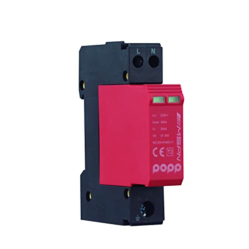 Protetor de sobretensão PopP 1P+N 275VAC Clase II 40kA POPP - Dispositivos de proteção contra surtos - 275VAC, classe II, 40ka, 0,5 kA