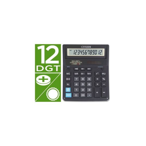 Citizen SDC-888X calculadora Bolso Calculadora financeira Preto Citizen - Calculadoras - financeira, preto, bateria, solar