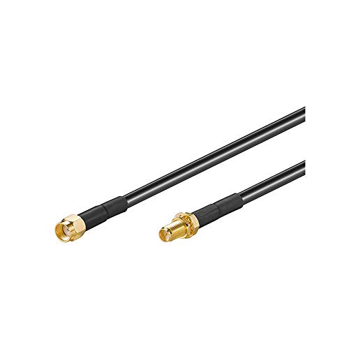 Cabo de Antena MICROCONNECT (Coaxial - 5 m - Preto) Wentronic - Cabos de áudio e vídeo - coaxial, 5m, preto, rp-sma