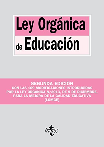 Livro Ley Organica De Educacion Modificada Por La Ley Orgánica 8/2013 Tecnos - Livros - educação, modificada, lei orgânica, formato claro