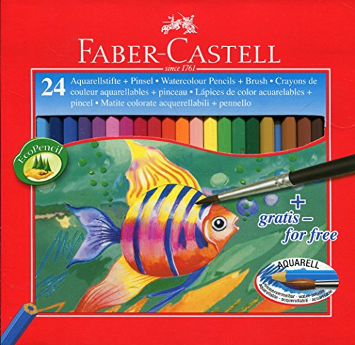 Lápis de Cor FABER-CASTELL Aquarell (24 Un) Faber-Castell - Lápis - 24 un, aquarel, laváveis