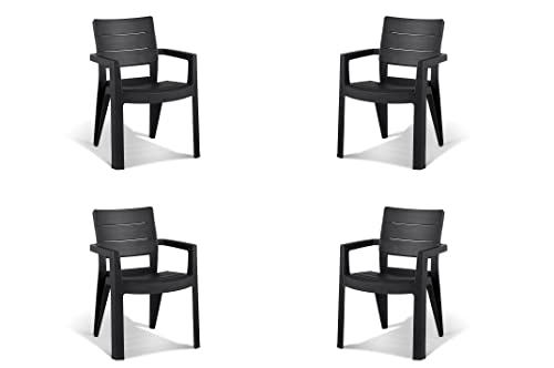 Conjunto de 4 Cadeiras de Jardim KETER Ibiza (Cinzento - Poliéster) KETER - Móveis de exterior - 4 cadeiras, jardim, poliéster, cinzento