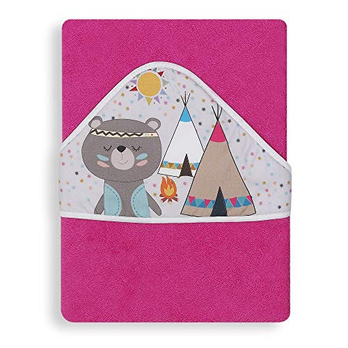Toalha de Banho Interbaby Indian Pink (Algodão) Mindoo - Toalhas de banho e panos de limpeza - algodão, 1x1 metro, crista, absorção