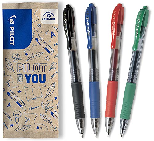 Caneta de Gel PILOT Flowpack (Azul, Vermelho e Verde) Pilot - Canetas - tinta de gel, traço fino, ponta 0,5mm, 4 cores