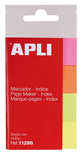Bloco de Notas Adesivas APLI Index 4X40F Brilhantes APLI - Marcadores de página - adesivas, brilhantes