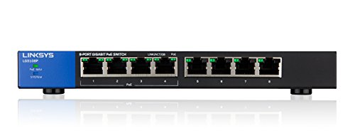 Switch LINKSYS LGS108P-EU Gerido L2 Gigabit Ethernet (10/100/1000) Linksys - Concentradores e comutadores - gigabit ethernet, 8 portas, 1000 mbit/s