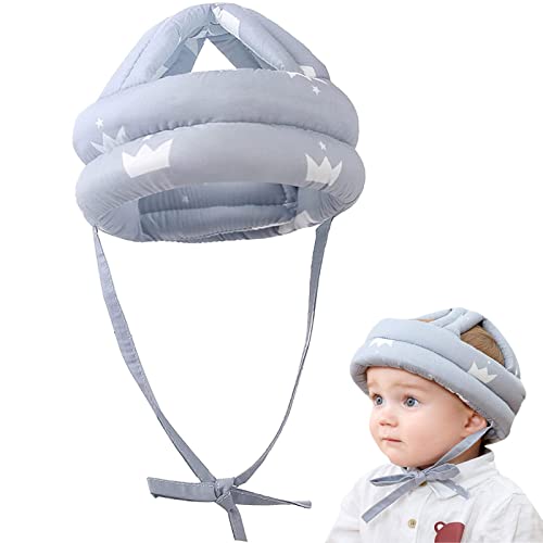 Capacete ZEACCT 01-0018 Cinzento (Tam: Tamanho Único) ZEACCT - Móveis para bebês e crianças pequenas - segurança, correias ajustáveis, proteção de impacto, algodão