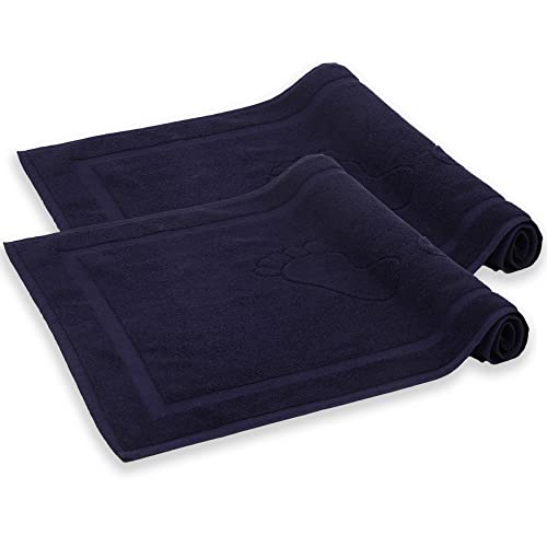 Conjunto de 2 Tapetes de Banho KOMFORTEC Sevval - Tapetes de banho - 2 tapetes, absorvente, lavável à mão, algodão