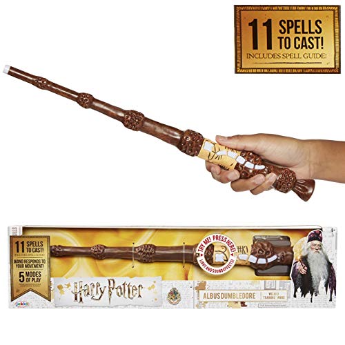 Varinha Mágica Interativa WAVE Dumbledore Jakks Pacific - Armas de brinquedo e acessórios - interativa, 11 feitiços, modo secreto, sons do filme