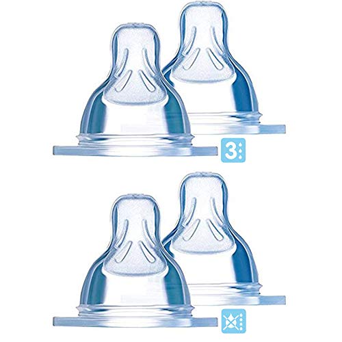 Conjunto de Tetina MAM (4 Unidades - Tamanho 3 e 4) MAM - Bicos e forros para mamadeiras de bebê - conjunto, tetina, mam, 4 unidades, tamanho 3 e 4